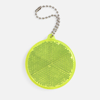 Пешеходный светоотражатель с цепочкой «Круг», неон-желтый