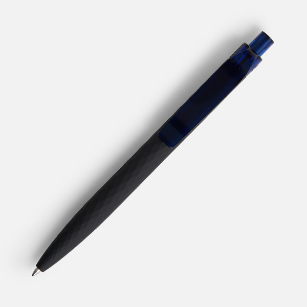 Ручка шариковая Prodir QS01 PRT-P Soft Touch, черная с синим