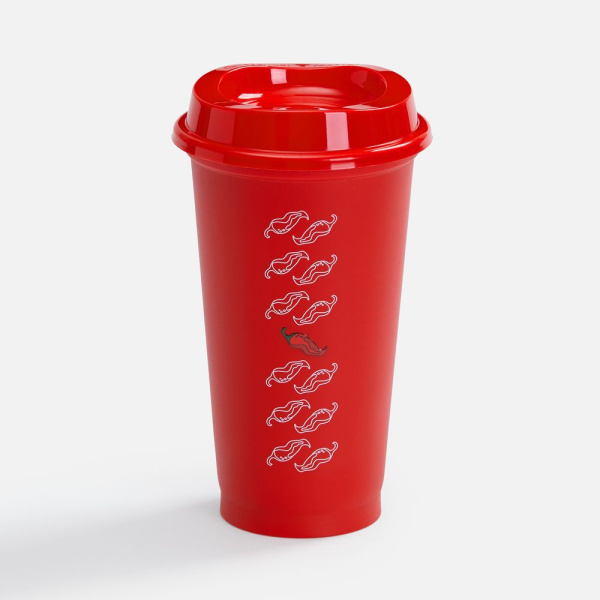 Стакан с крышкой Color Cap, ver.2, красный