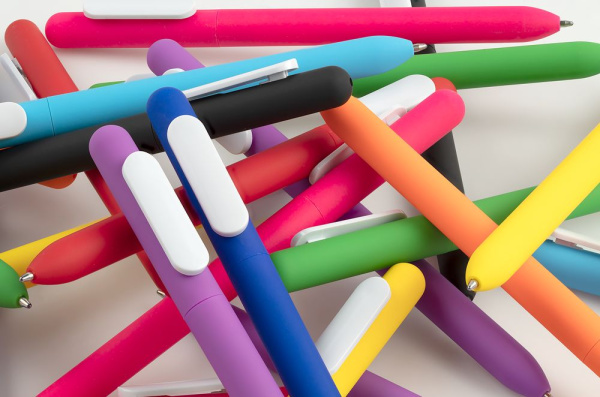 Ручка шариковая Slider Soft Touch, зеленая с белым