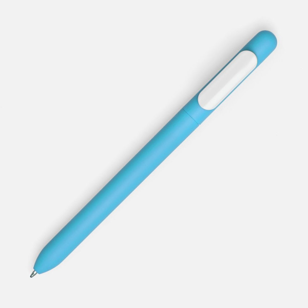 Ручка шариковая Slider Soft Touch, голубая с белым