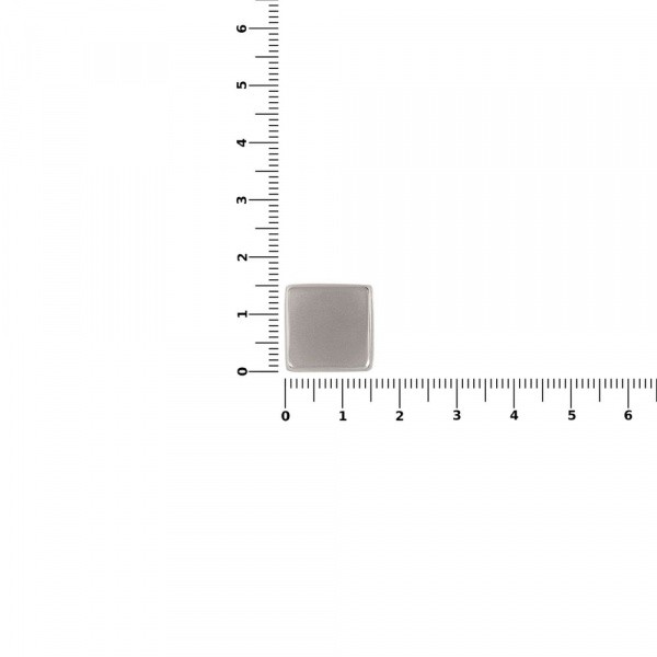 Квадратный шильдик на резинку Epoxi, матовый серебристый
