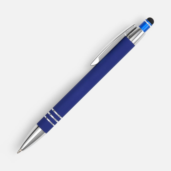 Ручка шариковая Sansen Soft Touch со стилусом, синяя