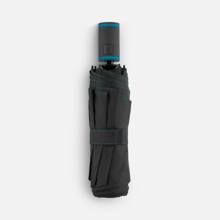Зонт складной AOC Mini с цветными спицами, бирюзовый