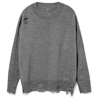 Джемпер оверсайз унисекс Grunge, серый, размер L/XL