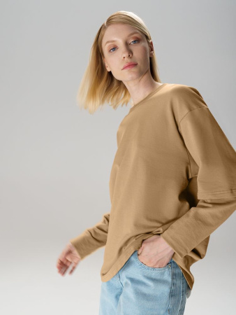 Футболка оверсайз с двойным рукавом Kosmos, бежевая