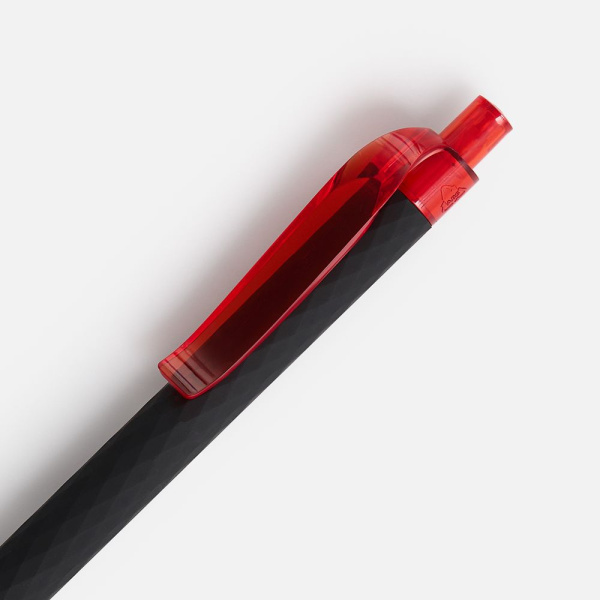 Ручка шариковая Prodir QS01 PRT-P Soft Touch, черная с красным