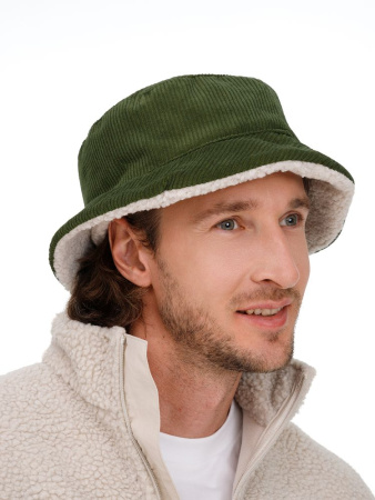 Панама Bucket двусторонняя, хаки с бежевым