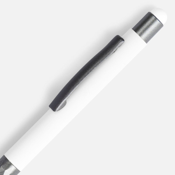 Ручка шариковая Digit Soft Touch со стилусом, белая