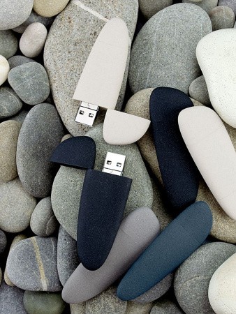 Флешка Pebble Universal, USB 3.0, серо-синяя, 32 Гб