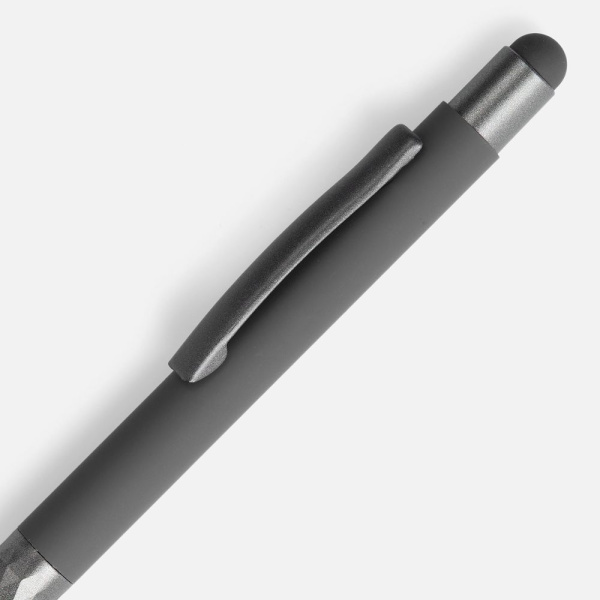 Ручка шариковая Digit Soft Touch со стилусом, серая