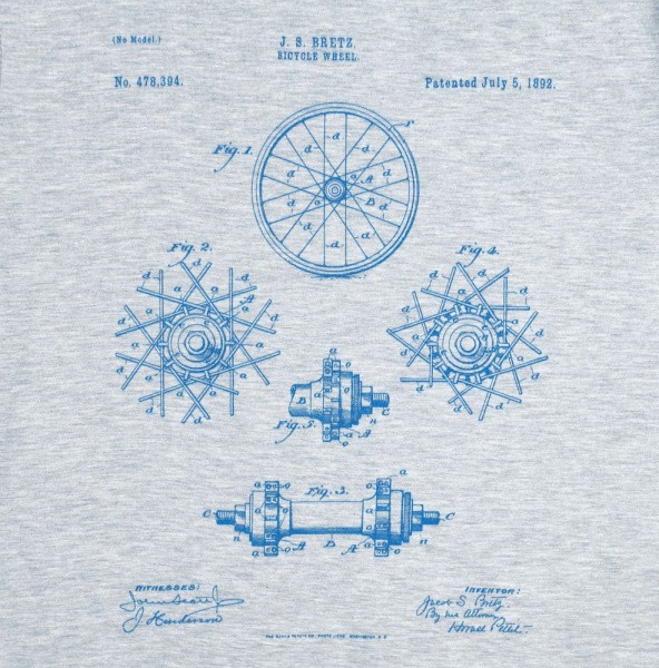 Футболка приталенная Old Patents. Wheel, голубой меланж