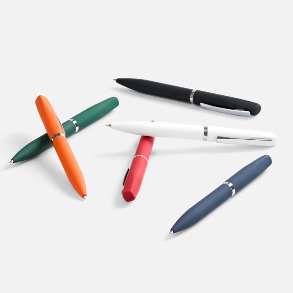 Ручка шариковая Bolt Soft Touch, зеленая