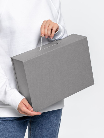 Коробка Case, подарочная, серая матовая