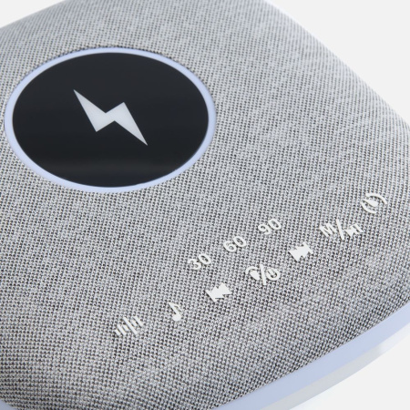 Bluetooth колонка с беспроводной зарядкой и подсветкой Terrafonic, серая