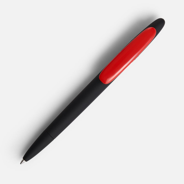 Ручка шариковая Prodir DS5 TRR-P Soft Touch, черная с красным